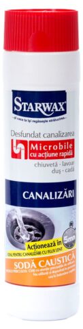 Micro-bile desfundare CANALIZARE tevi mici (cu soda caustica), Starwax - 500g