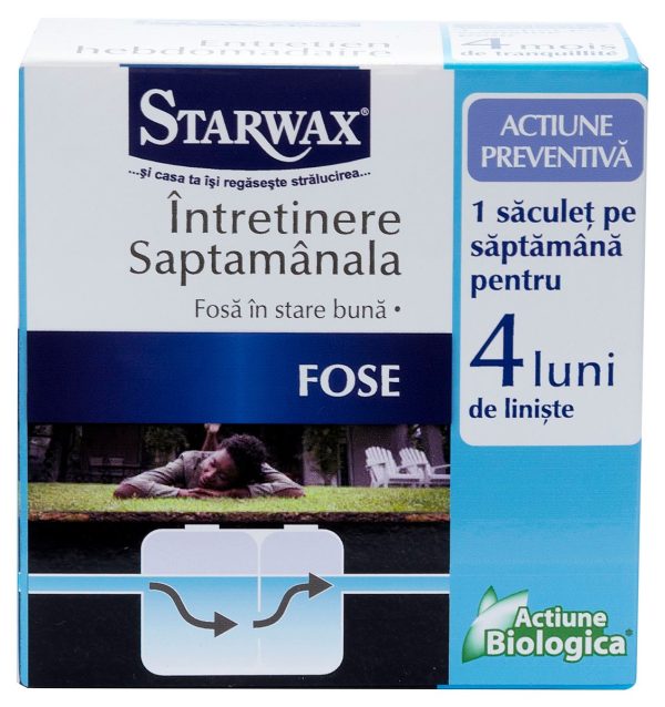 Tratament de INTRETINERE SAPTAMANALA fose septice pe durata a 4 luni, Starwax - 18x25g