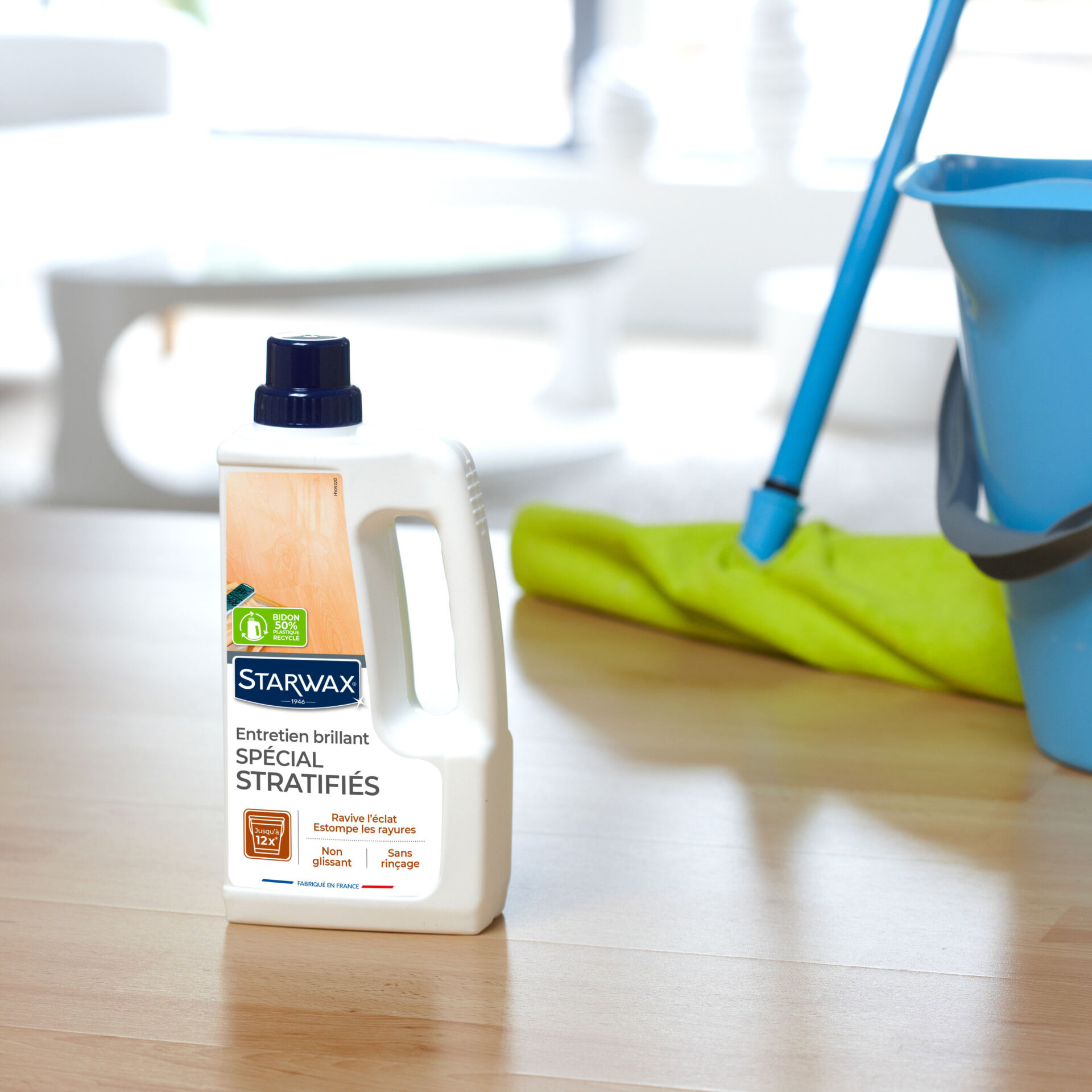 Solutie 2 in 1 Intretinere si restaurare pentru Parchet Stratificat - Starwax, 1L - imagine 2