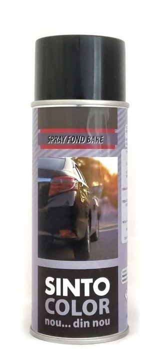 Spray vopsea auto plastic (fond bare) NEGRU - SINTO, 400ml