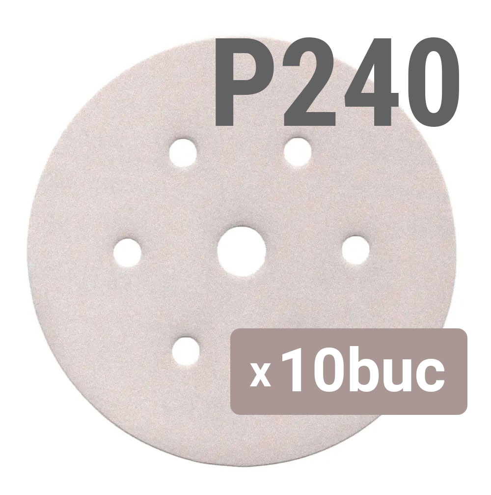Discuri abrazive velcro Granulatie P240, Ø150mm, set 10buc - Smirdex Velcro Standard 510 - imagine 3