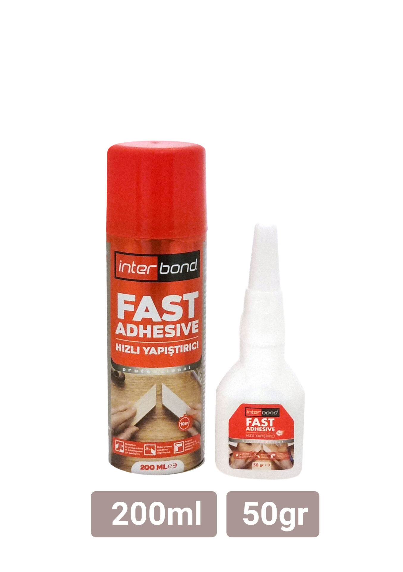 Adeziv cu activator Interbond, cianoacrilat, 50g + 200ml