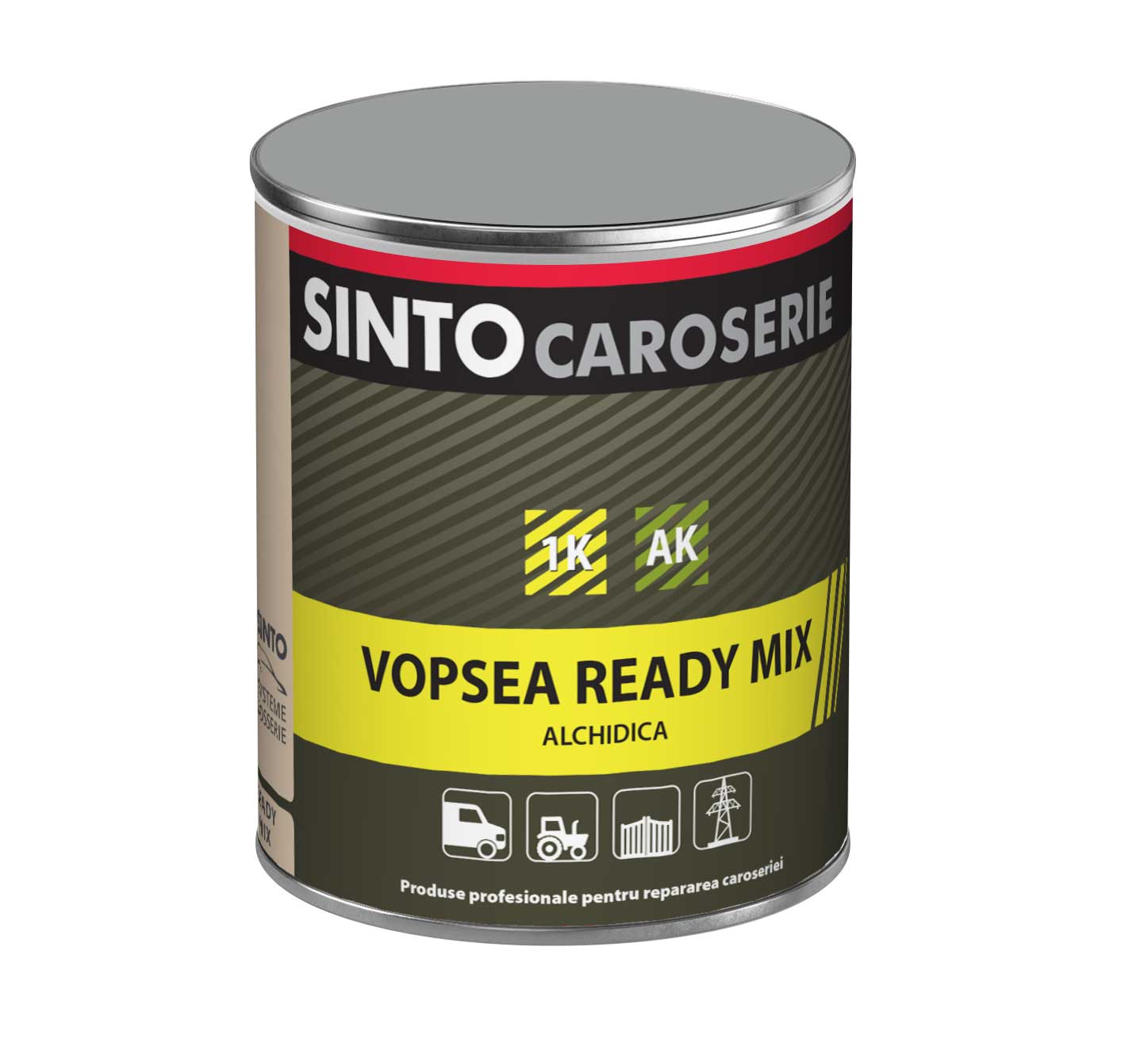 Vopsea industriala Argintiu 18 / RAL 9006, pentru utilaje, metal, constructii - Sinto, 1L