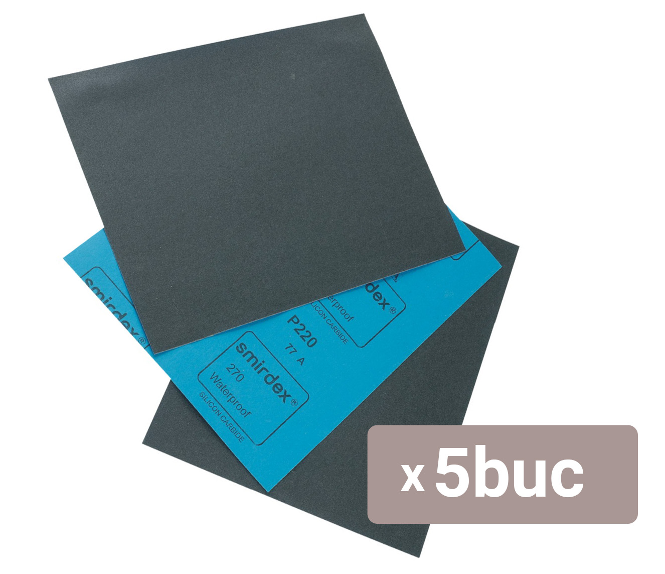 Set 5 x coala abraziva slefuire umeda, Granulatie 1000 - Smirdex 270 waterproof