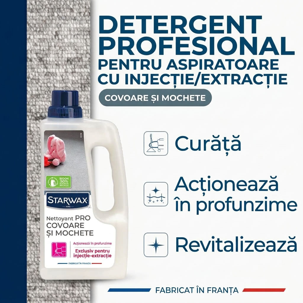 Detergent profesional Covoare si mochete (pentru aspiratoare cu spalare) - Starwax, 1L - imagine 3